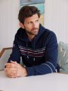 navy, hoody, sweatshirt, pullover, x-series, contrast detailing, hooded,red, white, zipped, zigzag stitching, province, province joggers