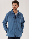shacket, over shirt, thick shirt, blue, navy details, button up, summer shacket, pockets, lifestyle