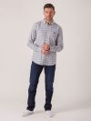 Soland Long Sleeve Check Shirt - White/Claret | Quba & Co Shirts