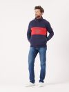 quarter zip, navy, red, x-series, contrast, sporty, sport, sweatshirt, jumper