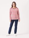 ladies t-shirt, womens t-shirt, stripe top, stripe t-shirt, womens stripe t-shirt, ladies stripe t-shirt, red strip, long sleeve, 