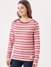 ladies t-shirt, womens t-shirt, stripe top, stripe t-shirt, womens stripe t-shirt, ladies stripe t-shirt, red strip, long sleeve, 