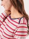 ladies t-shirt, womens t-shirt, stripe top, stripe t-shirt, womens stripe t-shirt, ladies stripe t-shirt, red strip, long sleeve, 