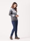 knitted jumper, ladies knitted jumper, womens knitted jumper, fair isle jumper, grey jumper, knitwear, christmas jumper