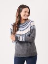 knitted jumper, ladies knitted jumper, womens knitted jumper, fair isle jumper, grey jumper, knitwear, christmas jumper