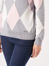 ladies jumper, womens jumper, ladies knitted jumper, knitted jumper, think knitted jumper, womens knitted jumper, grey jumper, argyle, argyle jumper