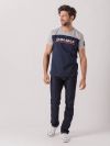 Tulli NAVY GREY X-Series Colour Block T-Shirt | Quba & Co