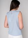 Hester Gingham Vest - Sky Blue | Quba & Co Tops and T-Shirts