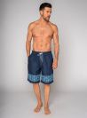 Sunny Border Print Shorts - Prussian Blue | Quba & Co Swimwear