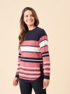ladies knitwear, womens knitwear, stripe jumper, jumper, womens jumper, 