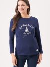 ladies t-shirt, womens t-shirt, ladies long sleeve t-shirt, sail away, boat t-shirt, navy t-shirt, ladies logo top, logo tee, logo t-shirt, womens top