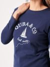 ladies t-shirt, womens t-shirt, ladies long sleeve t-shirt, sail away, boat t-shirt, navy t-shirt, ladies logo top, logo tee, logo t-shirt, womens top