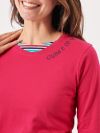 ladies t-shirt, ladies pink t-shirt, womens t-shirt, womens pink t-shirt, pink t-shirt, long sleeve t-shirt, long sleeve top, 