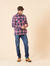 shacket, shirt, jacket, layer, zip up, pink, blue, navy, checked, autumn, winter, mens