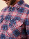 shacket, shirt, jacket, layer, zip up, pink, blue, navy, checked, autumn, winter, mens